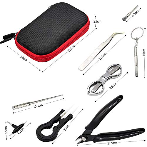 DIY , 8 in 1 Werkzeug Set mit Baumwollschere Drahtwickler Pinzette Schraubendreher Reinigungsbürste T-Schraubendreher Schrägzange Keramikpinzette