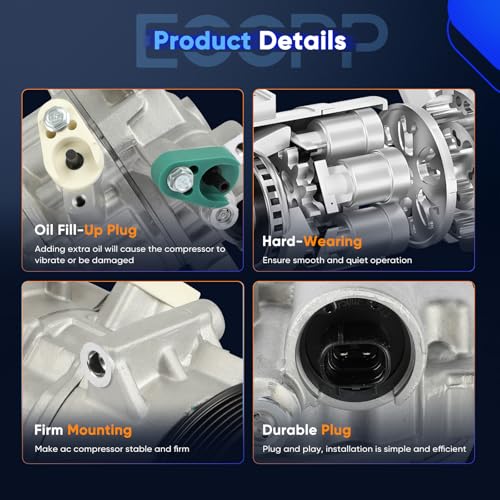 Image of ECCPP AC Compressor 2014-2022 for Toyota Corolla 1.8L Fast Cooling | 2017-2018 for Toyota Corolla iM 1.8L Air Conditioning Compressor