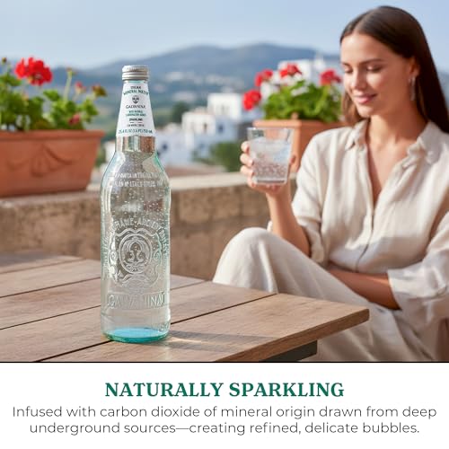 Image of Galvanina Sparkling Mineral Water - Premium Italian Sparkling Mineral Water, 750 ml (12 Glass Bottles) | Bright, Lively Bubbles with Refreshing Finish.