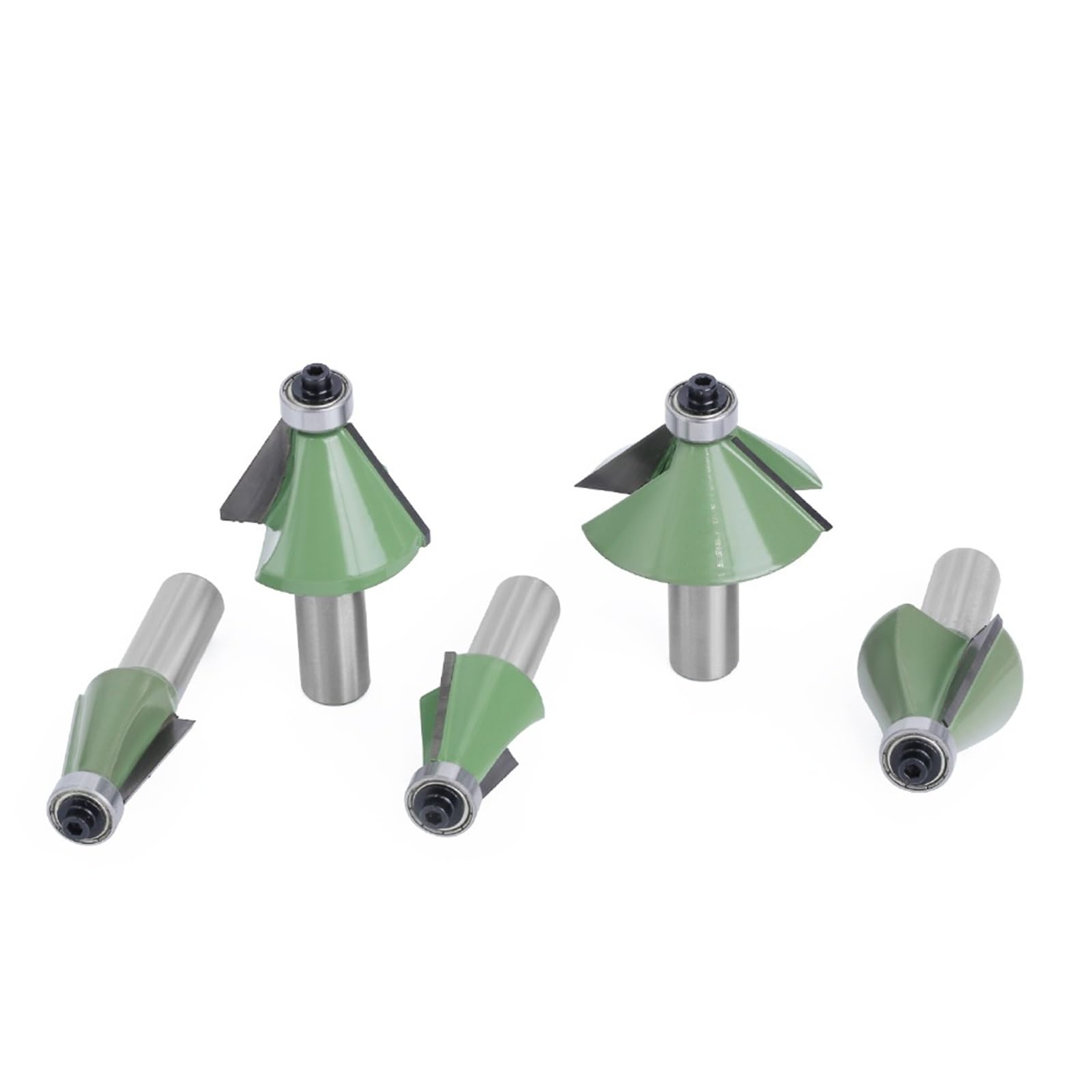 Fresa per incastri maschio-femmina, Punte for fresa for smusso con codolo 5 pezzi 1/2" 11,25 15 22, 30 45 gradi(12mm Shank)