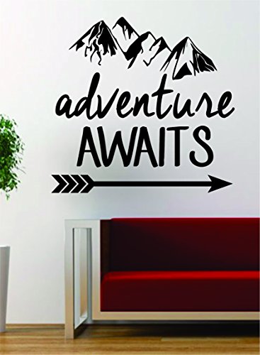 Boop Decals Adventure Awaits V2 Mountains Arrow Design Decal Sticker Wall Vinyl Art Decor Travel Explore Wanderlust Hike