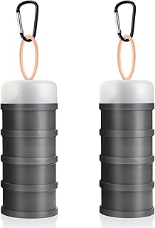 Accmor 2 Pcs Protein Powder Container to Go with Funnels Stand, 4 Compartments Stackable Protein Powder Dispenser for Workout, Fitness, Travel