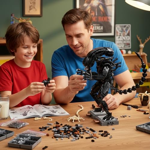 Image of Xenomorph Action Figure Building Kit Compatible with Lego Sets for for Adults,Horror Halloween Toys for Boys 8-12,14 Years Up 616 pcs