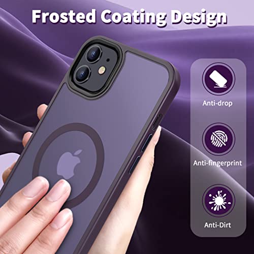 Image of CACOE Magnetic Case for iPhone 12 & 12 Pro 6.1 inch, Dark Purple