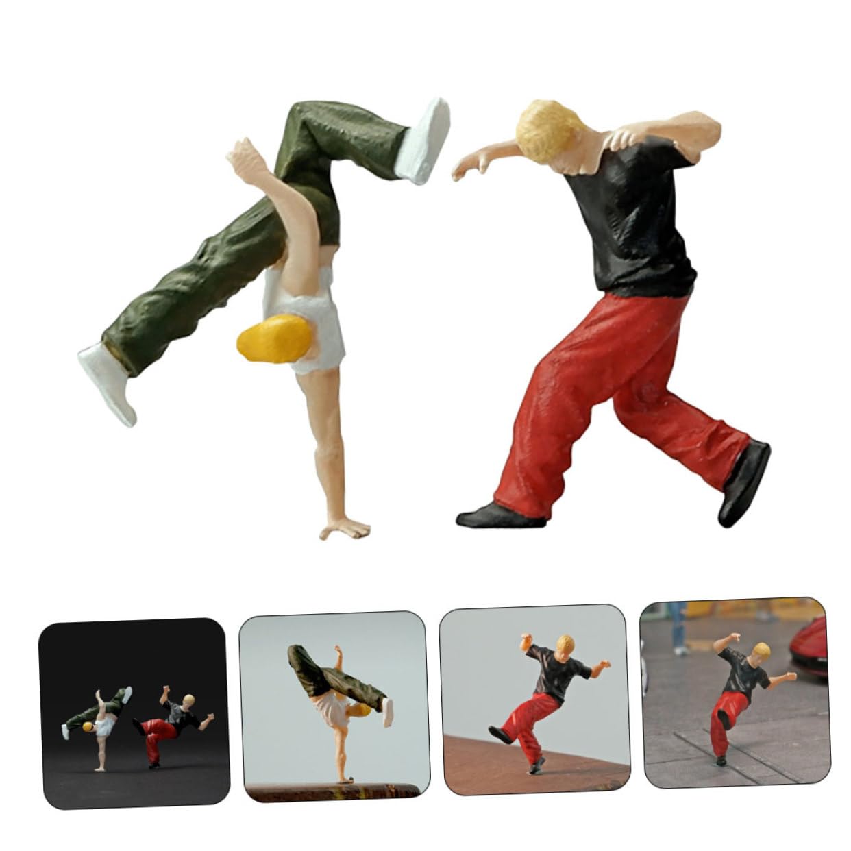 Housoutil 2 Set Miniatura Hiphop Da Figure Maschili Per Decorazione E Allestimento Scene Danza Urbana Articoli Per Appassionati Hiphop 2 Pezzi * 2