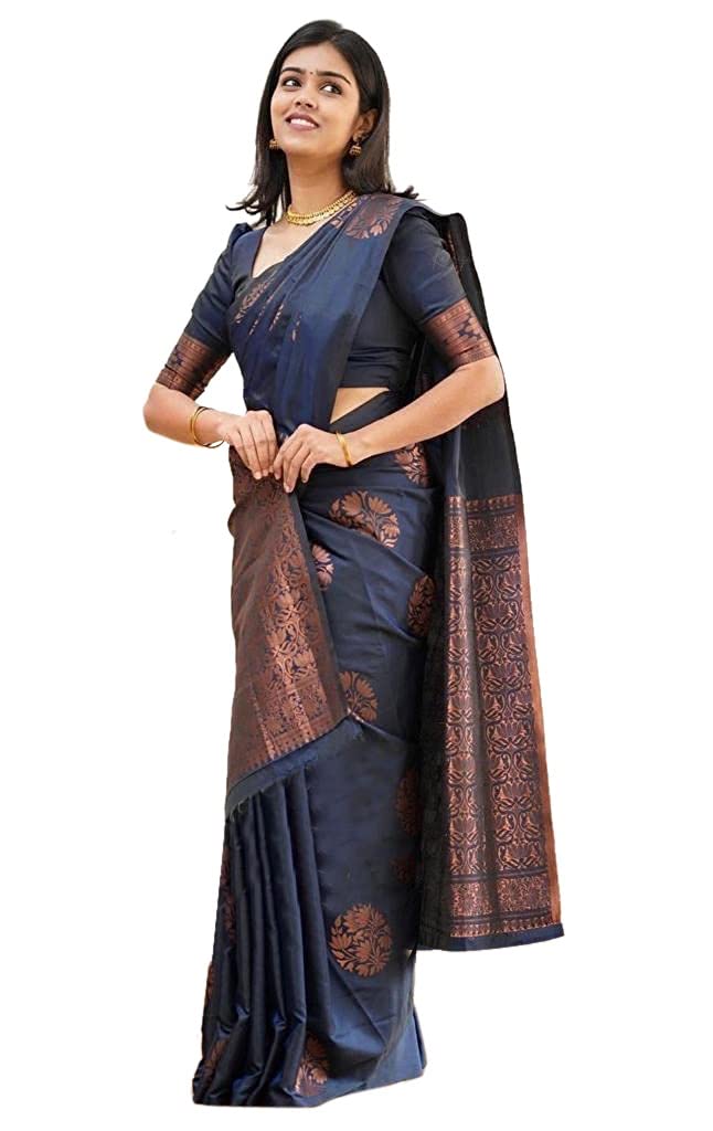 Yashika Womens Banarasi Cotton Silk Jacquard Saree (MUDRA Navy (B0C58FSHJM) Amazon Price History, Amazon Price Tracker