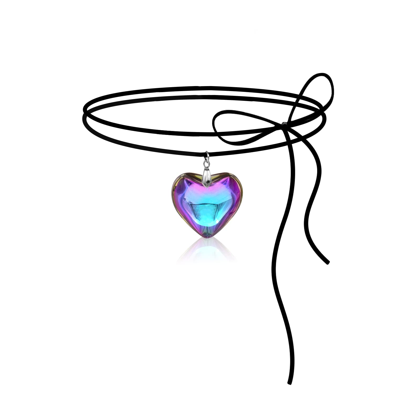 Ronglry Chunky Heart Choker Necklaces For Women Y2k Necklace