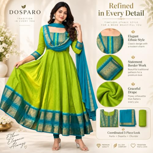Image of Elegant Zari Jacquard Weaving Gown with Lace Border Dupatta - Traditional Indian Ethnic Wear for Weddings, Festivals, and Special Occasions
