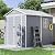 Aoxun 8 X 6.2 FT Resin Storage Shed Outdoor Plastic Large Garden Shed with Lockable Door, Floor for Backyard, Garden, Patio, Lawn, Grey (Grey, 8' x 6.2')