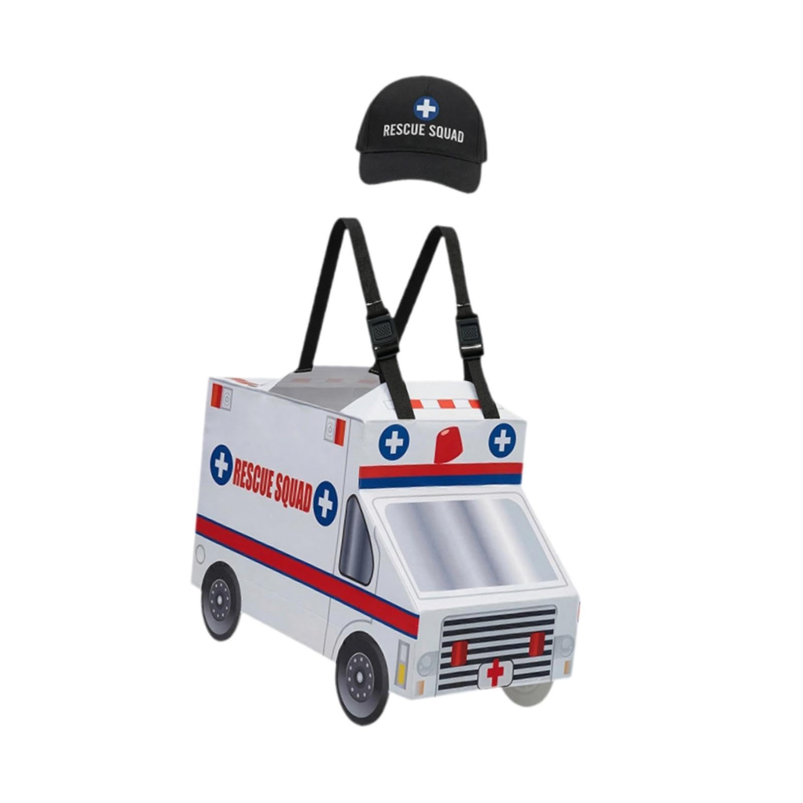 F Fityle Costume Auto Bambini Abito Veicolo Giocattolo Imitazione Accessori Cosplay Materiale Morbido Scene Giochi di Bambini Adatto per Rappresentazioni Carne, Ambulanza
