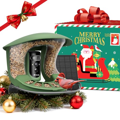 Birdfy 2 Smart Bird Feeder with Camera, AI Identifies 6000+ Bird Species, Dual-Lens 2K+1080P Camera for Live Streaming & Close-Up Photos, Solar-Powered Backyard Birdwatching Gift for Christm