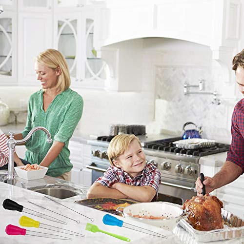 Manyee Turkey Baster Cooking Set Heat-Resistant Baster For Cooking 4 Turkey Syrines With 1 Silicone Basting Brush And 2 Nylon Cleaning Brush For Bbq Grill Baking Kitchen Cooking #TOP6
