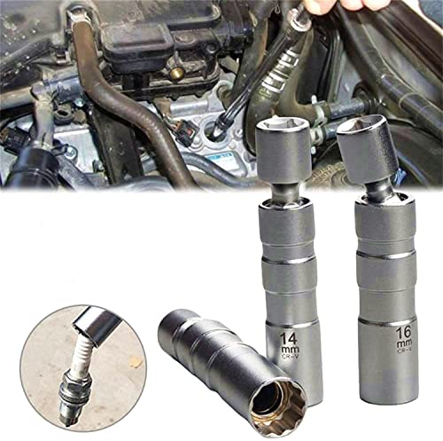 Zktool 14Mm&16Mm Magnetic Rotating Spark Plug Socket 3/8-Inch Drive 12 Point 1Mm Thin Wall Spark Plug Socket Compatible With Bmw Nissan (14Mm&16Mm)… #TOP2