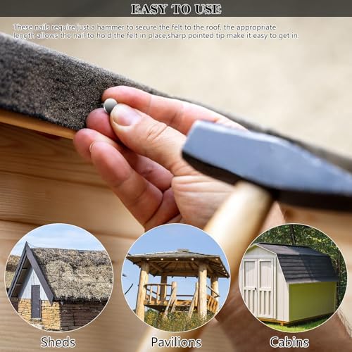 oumuik 100 Stück Dachpappennägel/Filznägel, Dachnägel für Filz für Schuppen, Nägel für Holz…