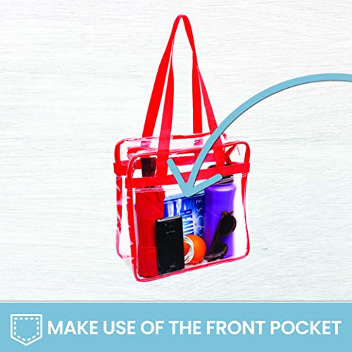 Bags for Less [Set of 2] Clear Bag Stadium Approved with Handles And Zipper - 12 inch x 12 inch x 6 inch3