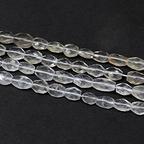 Perles ovales en cristal blanc du Brésil pour création bijoux - 2