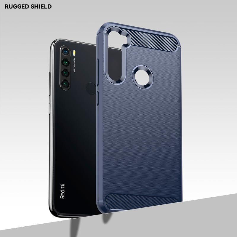 Image of Hybrid Carbon Fiber Back Case for Mi Redmi Note 8 (Blue)