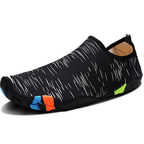 Ahatech Femme Homme Chaussures de Plage Aquatiques Pliable Séchage Rapide Chaussures de Sports Été Chausseurs du0092Eau pour Natation Plongée Surfing Yoga Mer,EU37 Noir