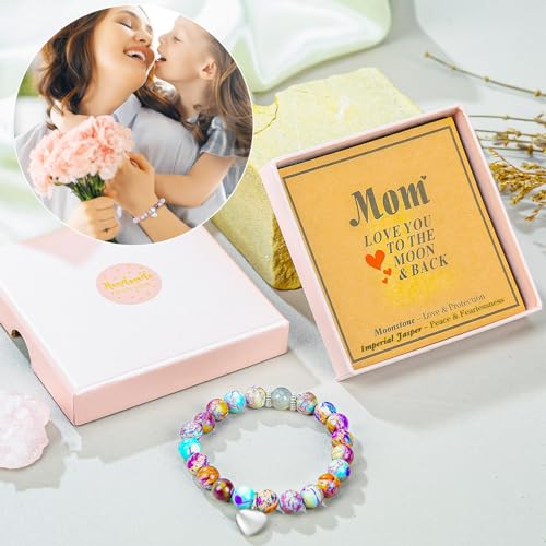 VICKHU Mothers Day Gifts From Daughter Son Crystal Moonstone Bracelet for women Birthday Thanksgiving Day Christmas Valentine's Day Gifts for mom auntin grandma mommy3