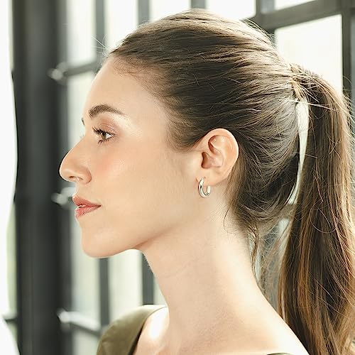 Sterling Silver Polished Finish Round-Tube Hoop Earrings 4mm Wide 15mm-30mm Diameter4