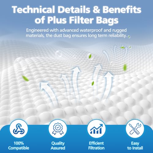Image of 10 Pack 204814 Filter Plus Bags Compatible with Vacuums 205811 204811 204808 for Avalir Sentria Ultimate G Series, Replaces F-Style & Twist-Style