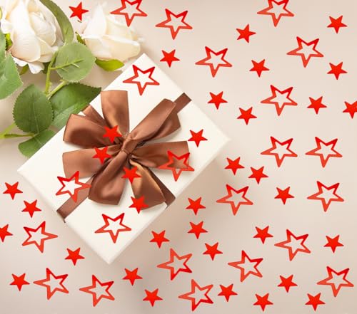 Image of ONLYKXY 500Pcs Star Table Confetti Decor Glitter Confetti Table Confetti Star Decoration for Birthday Wedding Foil Theme Christmas Thanks Giving Party Valentine's Day Scatter Bless Confetti (Red)