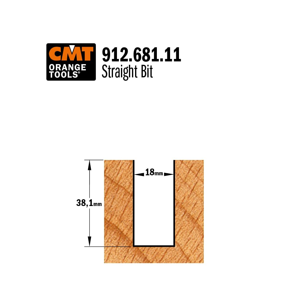 CMT Narzędzia pomarańczowe 912.681.11 - frez do nakrętek HM D=18X38 S=12