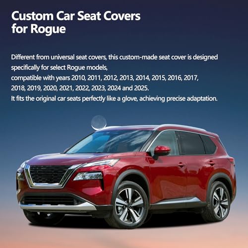 Image of Fit Forester Car Seat Covers for Subaru Forester 2007-2024 2025 2026 - Upgraded Premium Waterproof & Breathable Leather, Airbag Compatible, All-Weather Seat Cushion Protector (Full Set, Black)