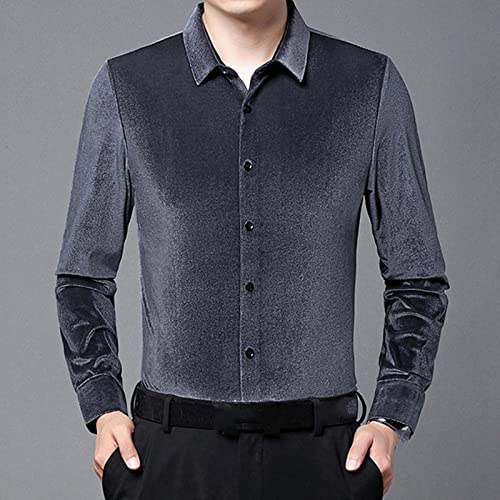 Nouvel An cadeau de Noël chemise en velours doré homme thermique