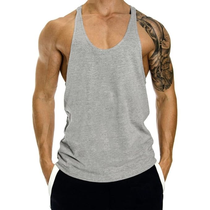 Image of THE BLAZZE Men's Blank Stringer Y Back Bodybuilding Gym Tank Tops Pack of 10