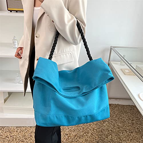 Image of Women Shoulder Bags Canvas Tote Bag Handbag Large Hobo with Pockets Work Bags for Women and Men