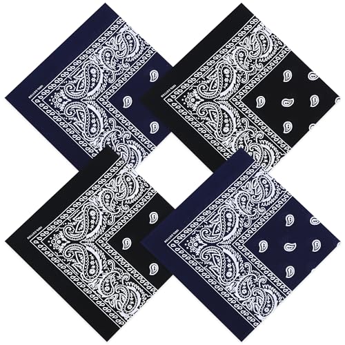 Image of Mochabao 100% Cotton 27 inch x 27 inch Large Bandanas for Men & Women, Multi-Purpose Bandana Headbands, Square Head Scarf