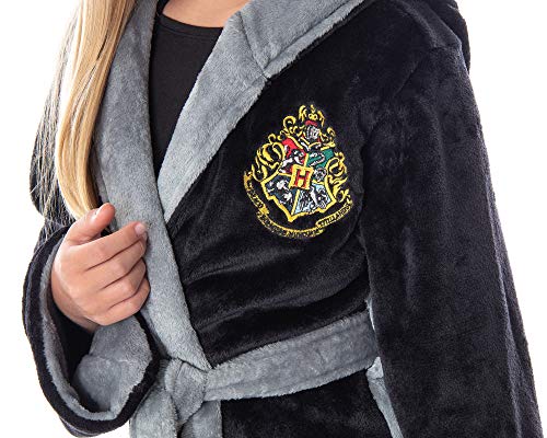 Harry Potter Hogwarts Houses Girl's Fleece Robe Pajama Lounge - Gryffindor Hufflepuff Slytherin Ravenclaw3