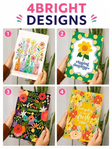 Image of DOODLE A5 Daily Vibes Notebook Pack of 4 | Undated Planner & Ruled Journal | 160 Pages Each | 80 GSM Paper | Cute Diary for Study, Office, College & Gifts