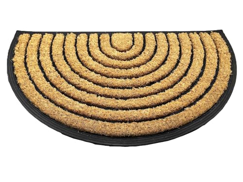 Decorator HOME Fußmatte Halbrund 40x60 Cm - Kokosmatte Mit Rutschfester Gummirückseite