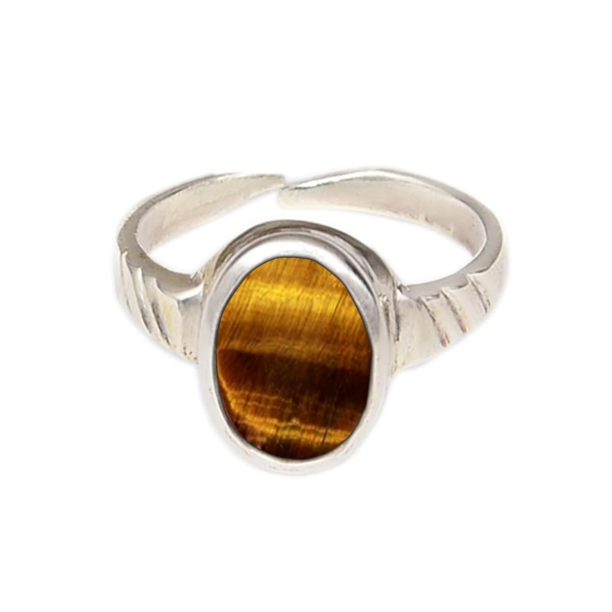 Natural Tiger Eye Ring in German Silver 8.25 Ratti / 7.42 Carat Lab Certified Adjustable Ring for Men & Women Tiger Eye Stone Ring Tiger Ring-image-15