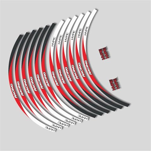 Motorradaufkleber Für DUCATI HYPERMOTARD 939 821 796 950 1100 Motorrad Reflektierende Aufkleber 17 Zoll Räder Hub Felge Zubehör(Rosso)