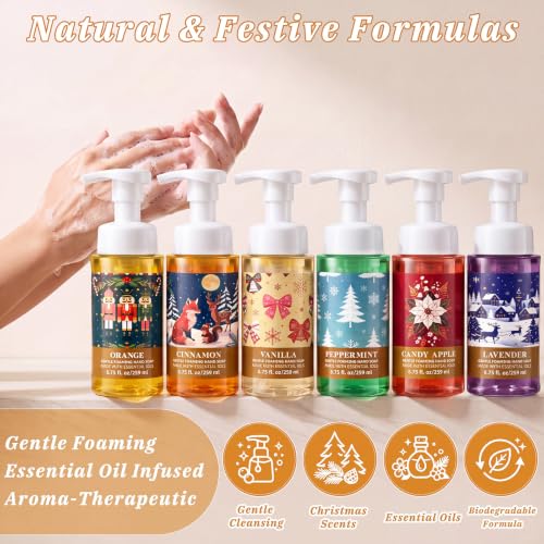 Image of 6 Pack Christmas Foaming Hand Soap, Holiday Scents 8.75 Fl oz