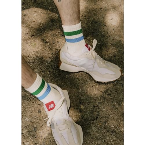 Image of Fszsaa Novelty Socks For Women - Striped Retro Mini Crew Sporty Calf Casual Cotton Ankle Socks