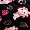 UEVBF Cute Axolotl Bedding Set Twin Size,Pink Axolotl Strawberry Printed Comforter Sets Aesthetic Bedding for Kids Girls,Beach Coastal Animal Themed Comforter Sets with 2 Pillowcases. #4