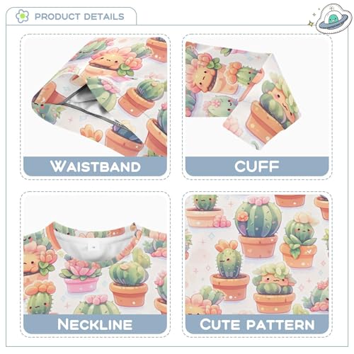 JUNZAN Cute Cactus Tropical Big Girls Hoodie Sweatshirt Fleece Fall Tops Shirts Athletic 4T3