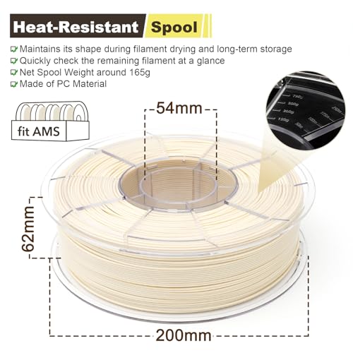 Image of ASA Filament 1.75mm Light Ivory 1KG, UV & Weather Resistant 3D Printer Filament Perfect for Outdoor Functional Parts, Marble Tan Beige Color for Camping, Hiking