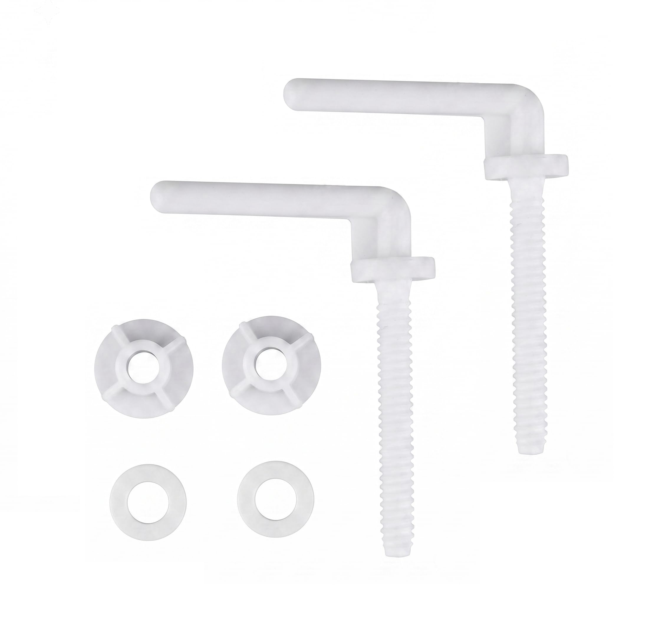 MHS Toilet Seat Cover Hinges L Type Round Long PVC Screw (White)-picture-22