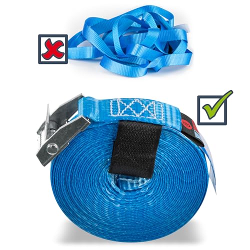 Tie Down Straps 5m 25mm with Cam Buckle LC 250kg + Transport Bag, Blue (x6), 6x5m - Image 2