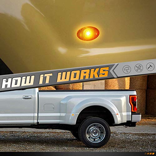Hercoo Led Dually Bed Fender Side Marker Lights Front Rear Lamps Compatible With Ford 1999-2010 F350 F450 F550 Super Duty #TOP4