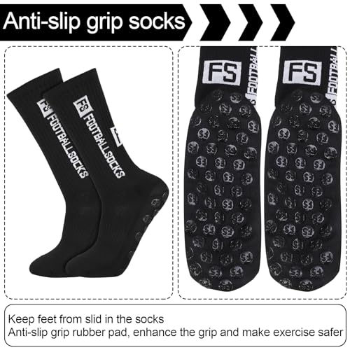Image of DragonflyDreams Non Slip Sport Soccer Socks Anti Slip Football Baseball Unisex Athletic Socks with Grip Pads