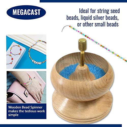 MegaCast Wooden Bead Spinner, Bead Loader Spinner with Needle Jewelry Making Bead Holder for Craft Stringing Beads by MegaCast - Image 7