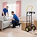 Dolly Cart with Wheels - Heavy Duty 2-in-1 Hand Truck | 440LB Capacity Dolly Cart with 4 Non-Flat Wheels | for Moving, Warehouse, Office, Grocery, Garden & Industrial Use
