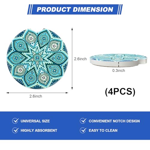 4 posavasos cerámicos absorbentes para autos miniatura 2