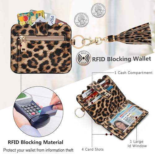 Image of Wristlet Wallet for Women with Keychain - RFID Card Holder Small Wallet Wristlet with Key Ring